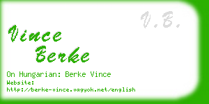 vince berke business card
